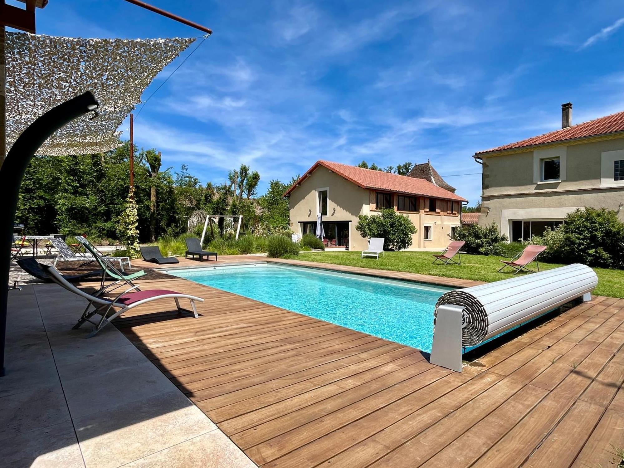 Gite Campagne Famille 15 Pers Piscine Chauffee Jeux Enfants Petanque Saint-Sauvy Exterior foto